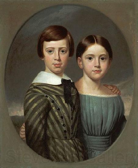 Samuel Lancaster Gerry John Oscar Kent and His Sister, Sarah Eliza Kent. Norge oil painting art